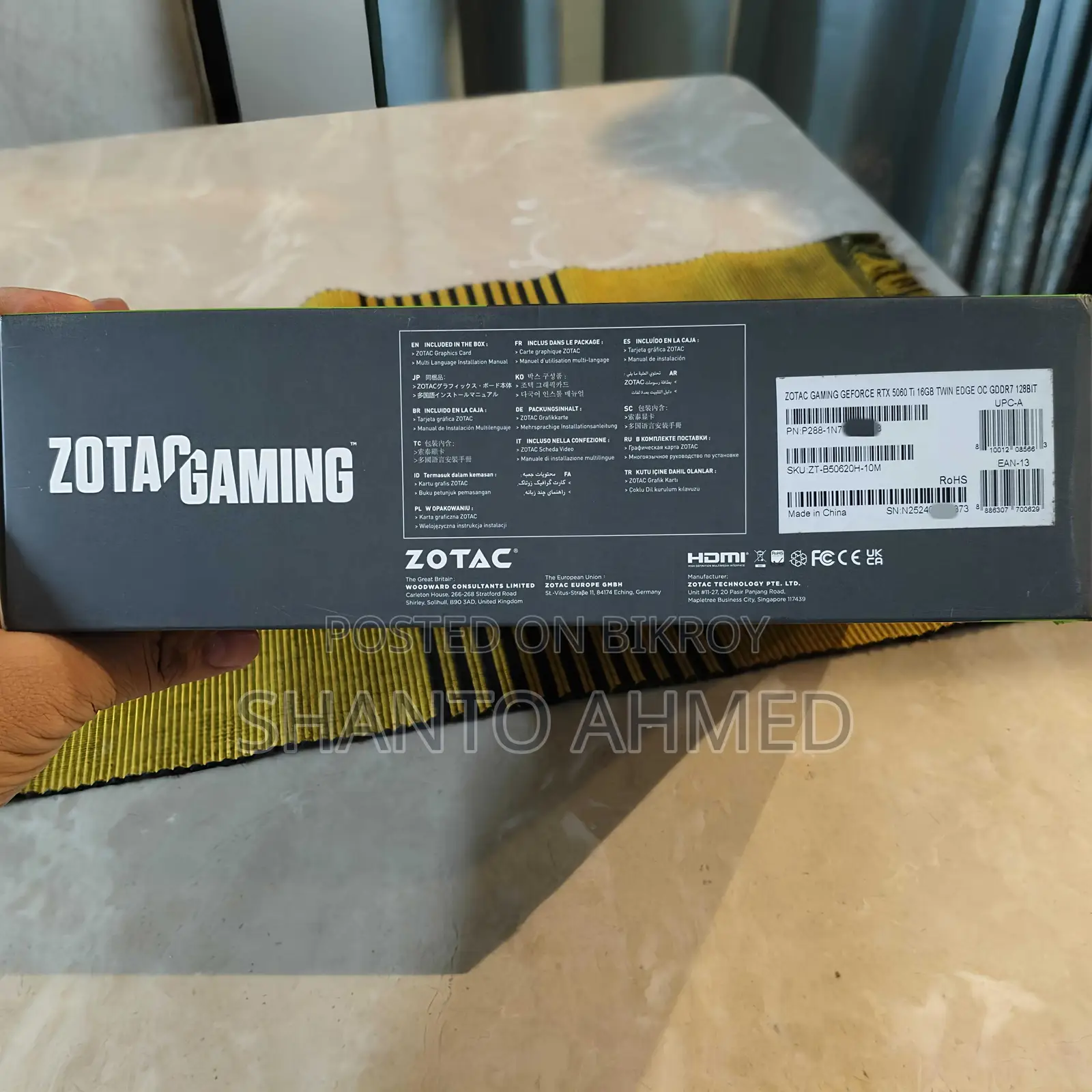 ZOTAC RTX 5060 Ti Twin Edge OC — 16GB GDDR7