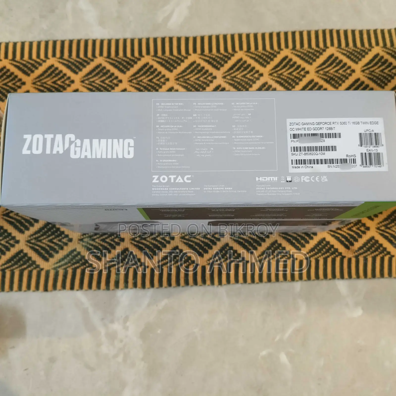 ZOTAC RTX 5060 Ti Twin Edge OC — 16GB GDDR7 (White Rare Collection)