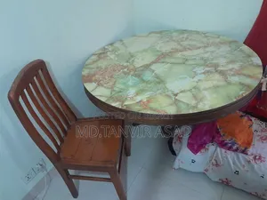 Teak Wood Round Dining Table 4 Chair