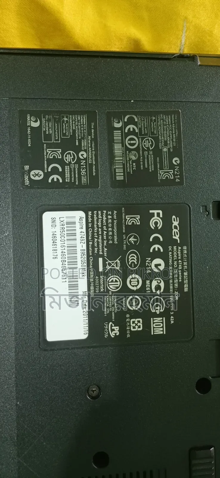 Laptop Acer AcerNote 3GB Intel Celeron SSD 128GB