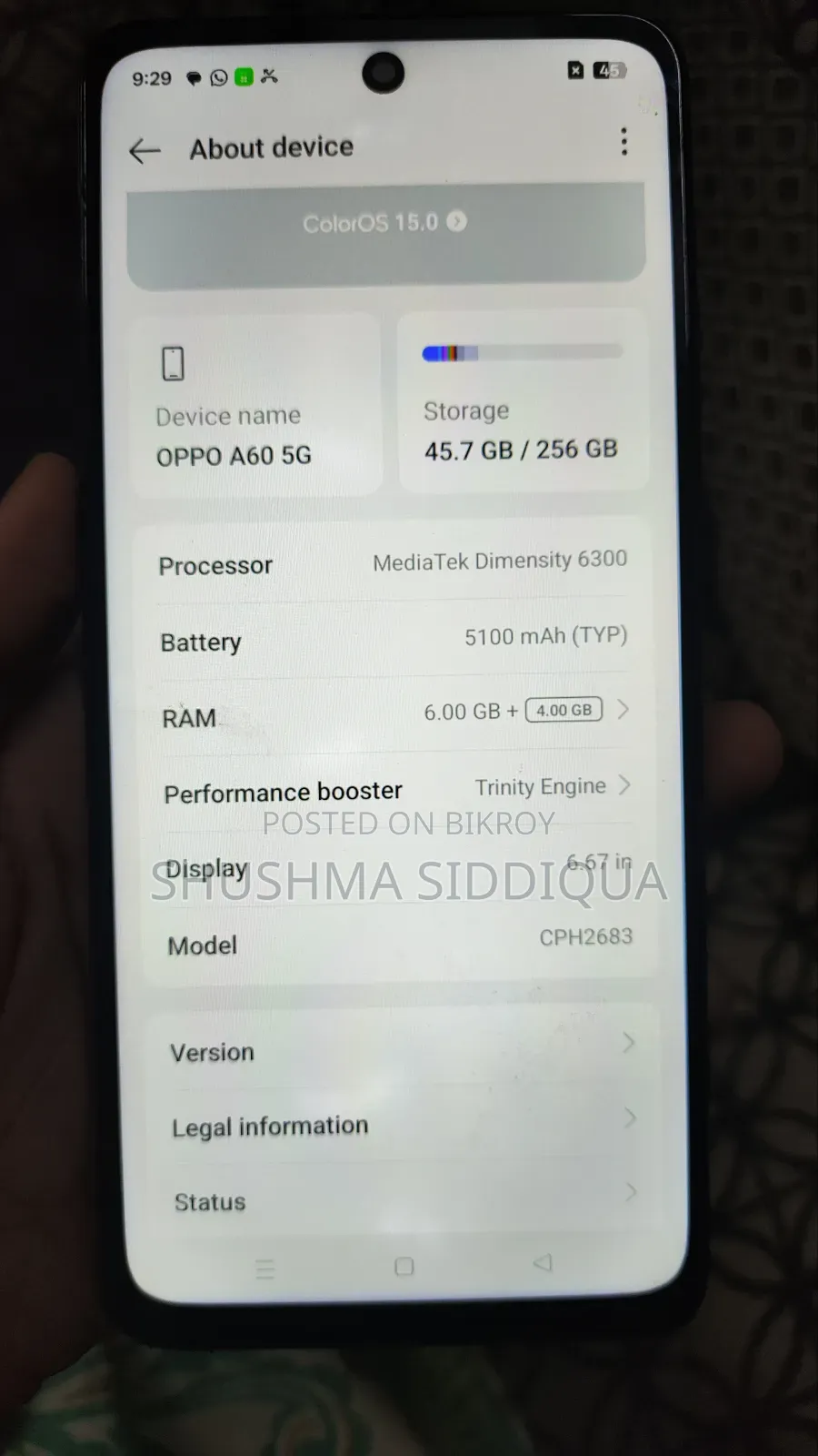 ওপ্পো এ৬০ ২৫৬ জিবি পার্পল