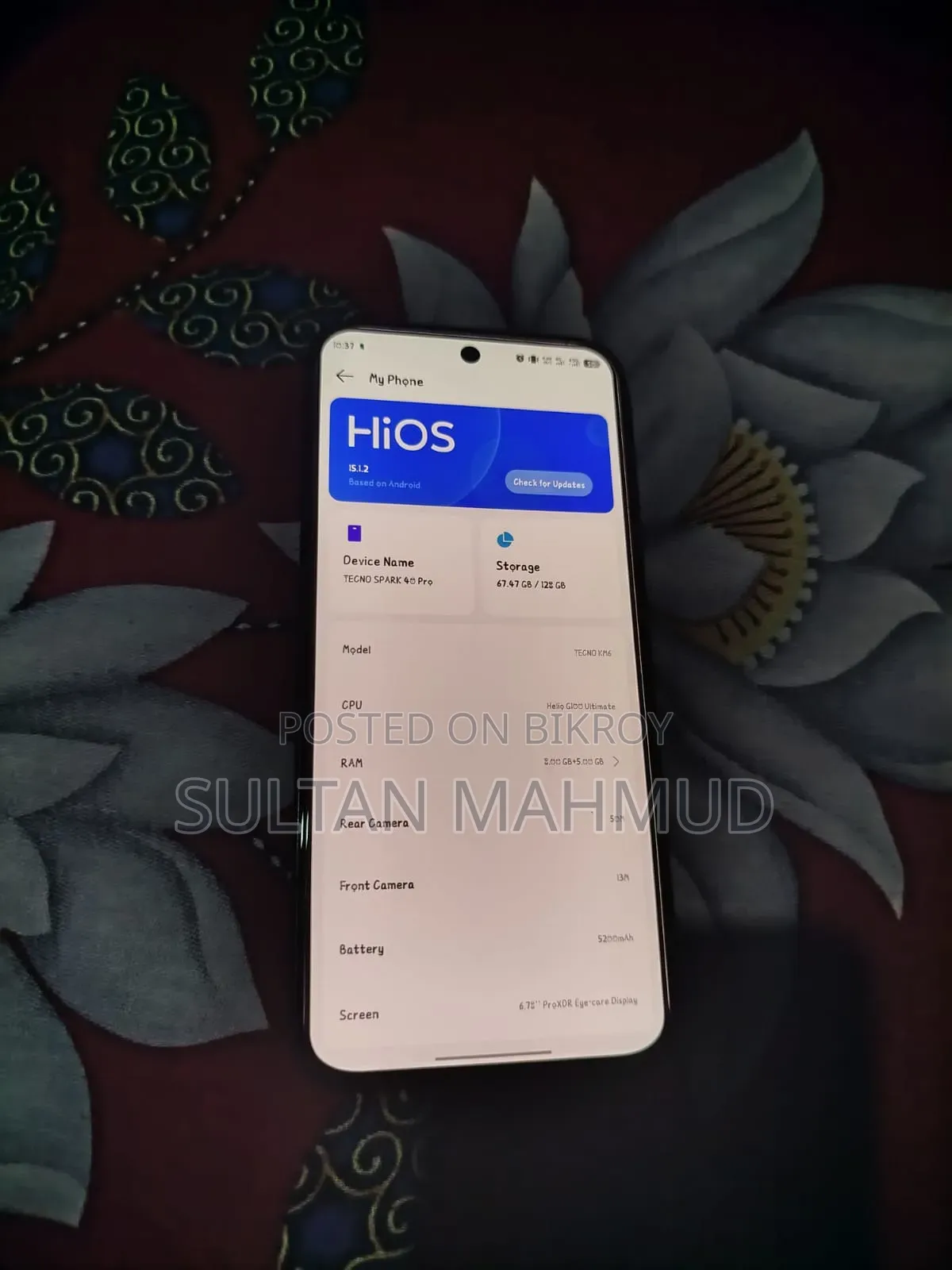 টেকনো স্পার্ক ৪০ প্রো ১২৮ জিবি ব্ল্যাক