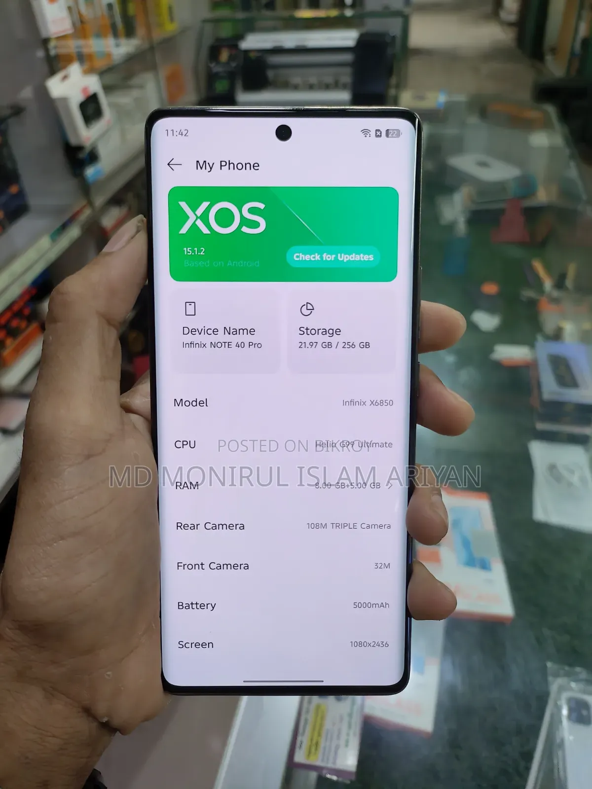 New Infinix Note 40 Pro 256 GB Gold