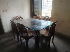 Original HATIL 6-Seater Dining Table Set Glass Top Excellent Condition