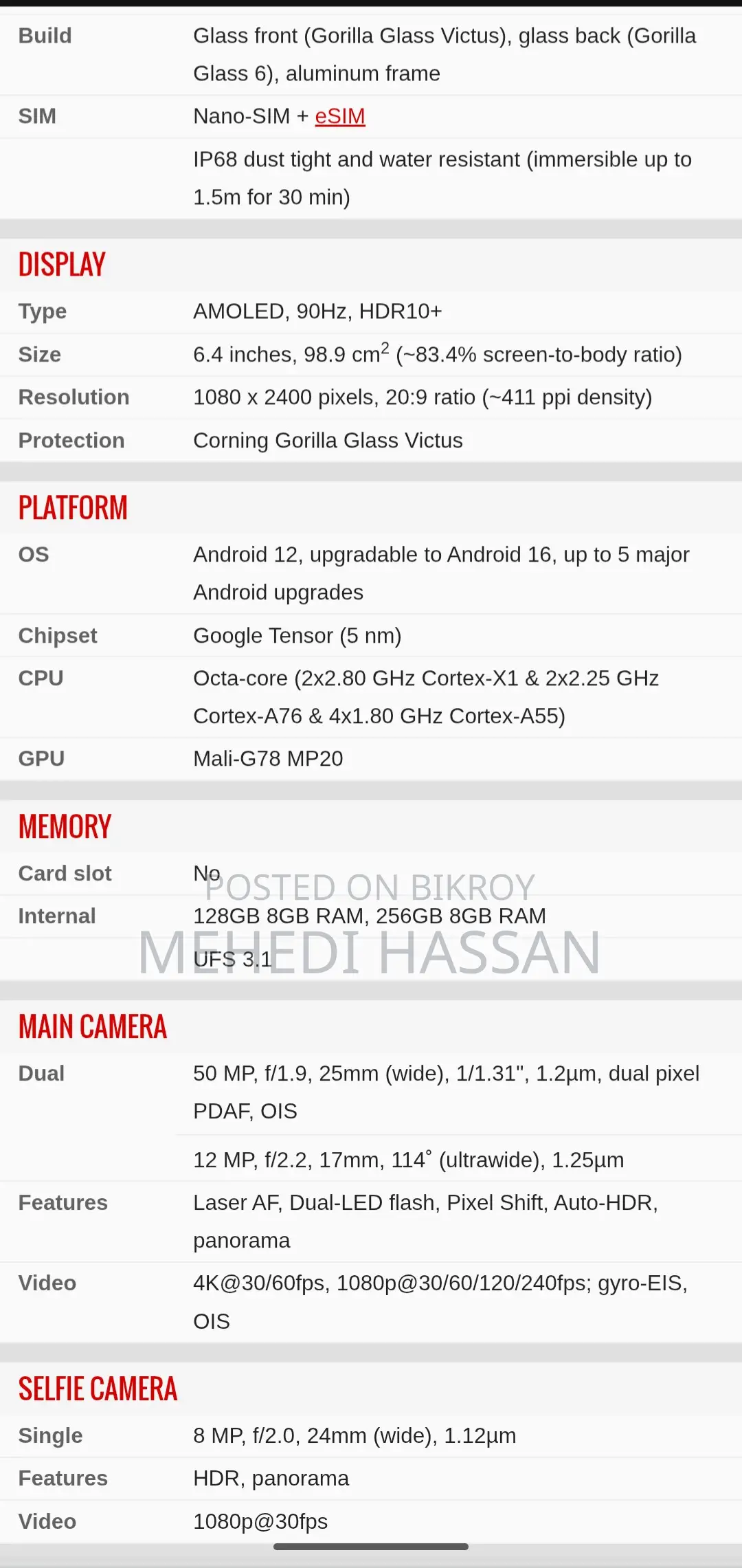 Google Pixel 6 128 GB Orange