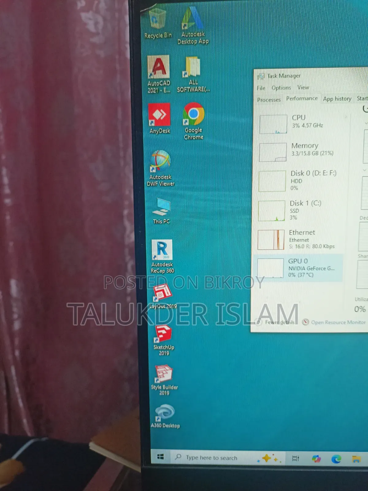 Desktop Computer 16GB Intel Core i7 HDD+SSD 3TB