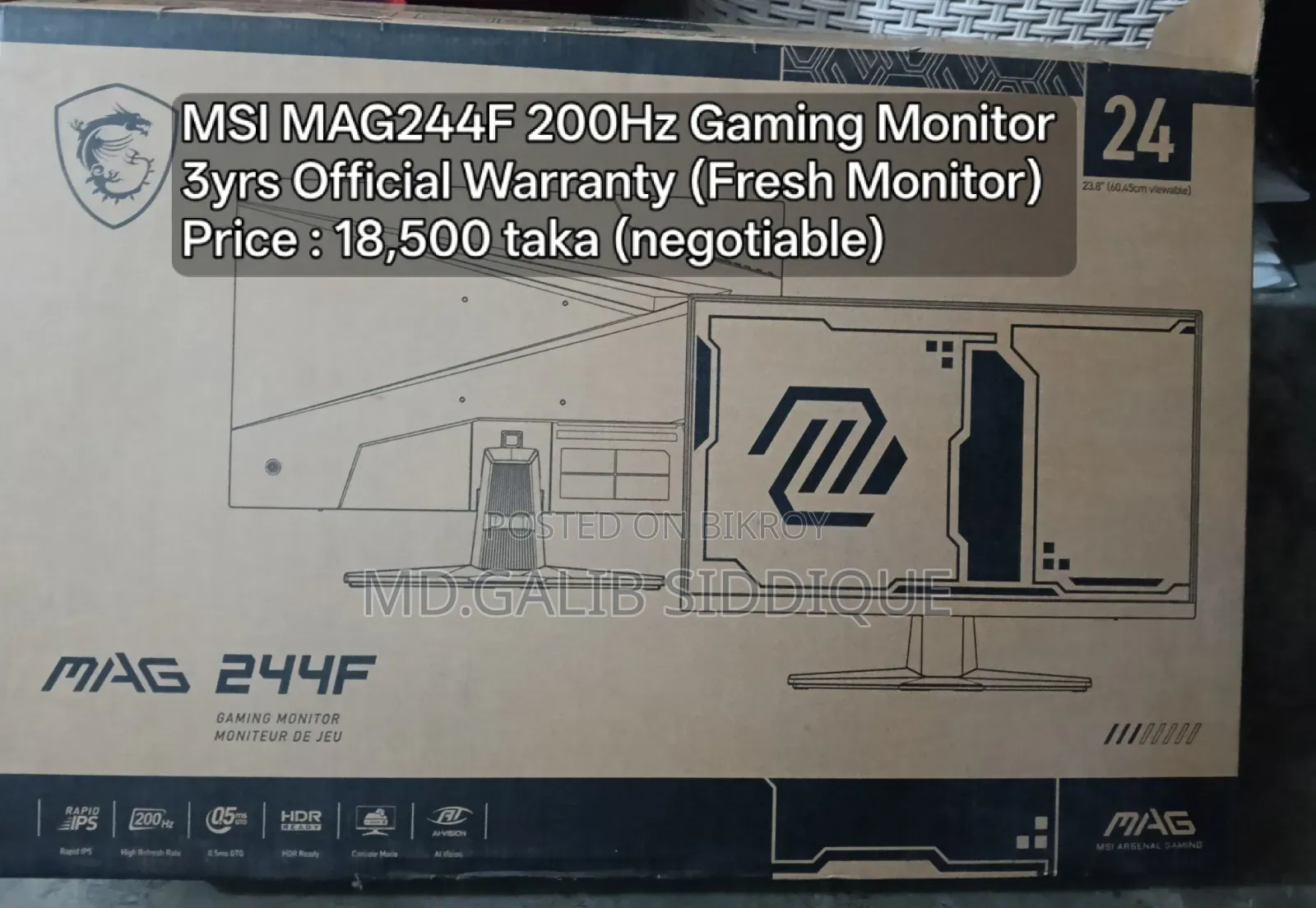 LG/HP V193V 60Hz MSI 200Hz Monitor