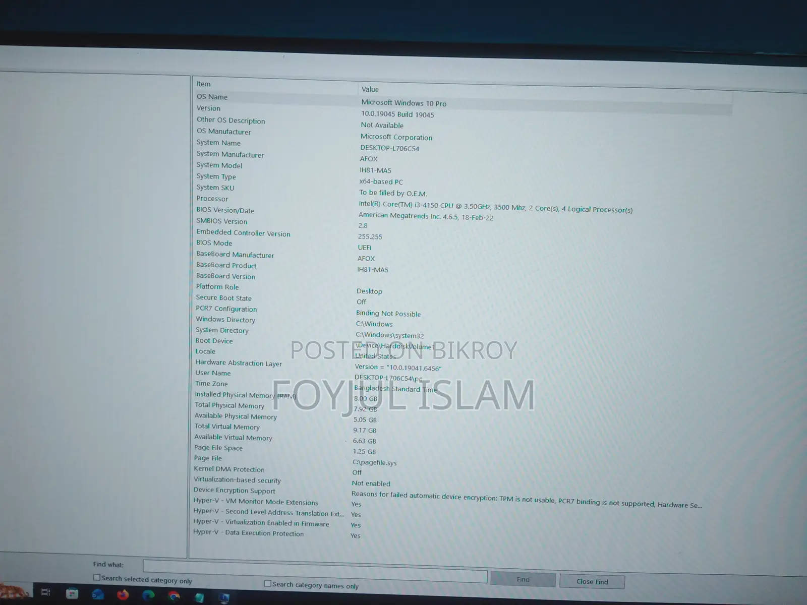 Desktop Computer 8GB Intel Core I3 SSD 128GB