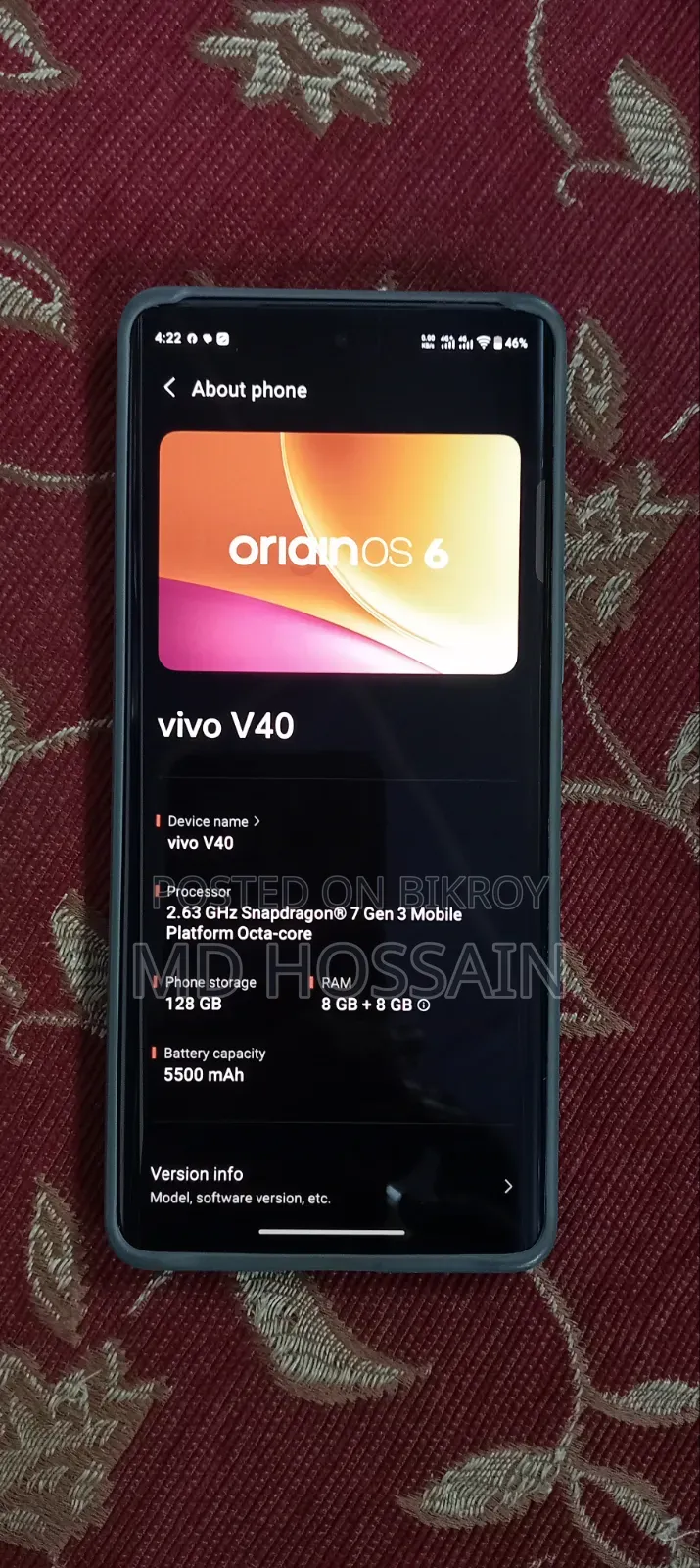 Vivo V40 5G 256 GB Silver