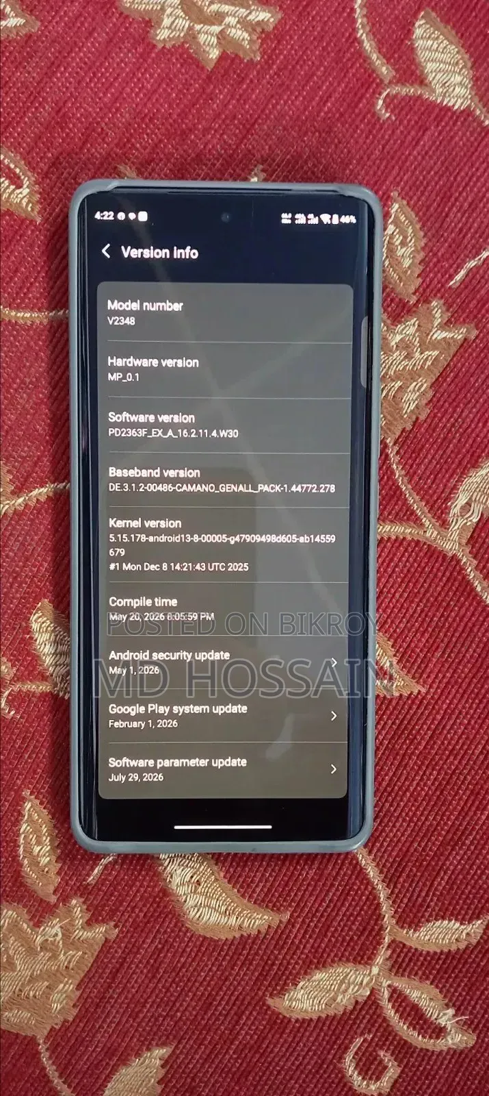 Vivo V40 5G 256 GB Silver