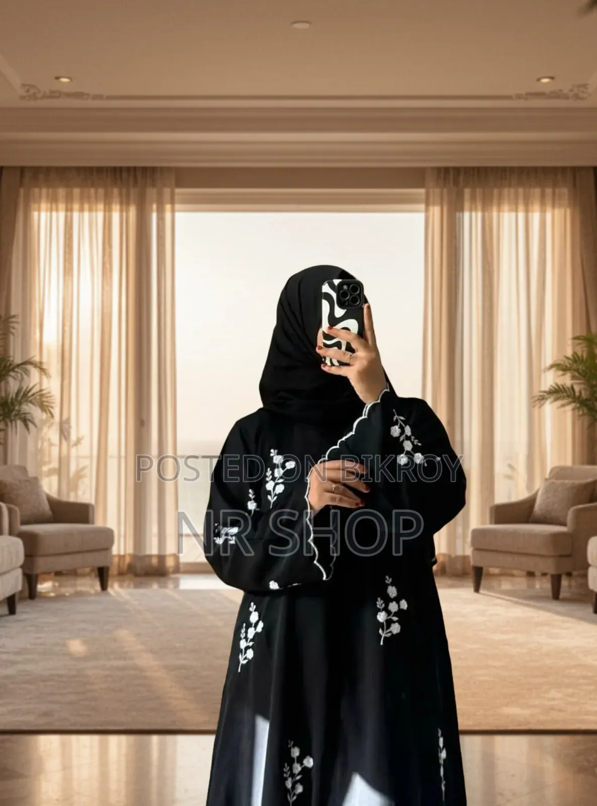 Premium Bali Burqa – With Embroidery Work and Hijab