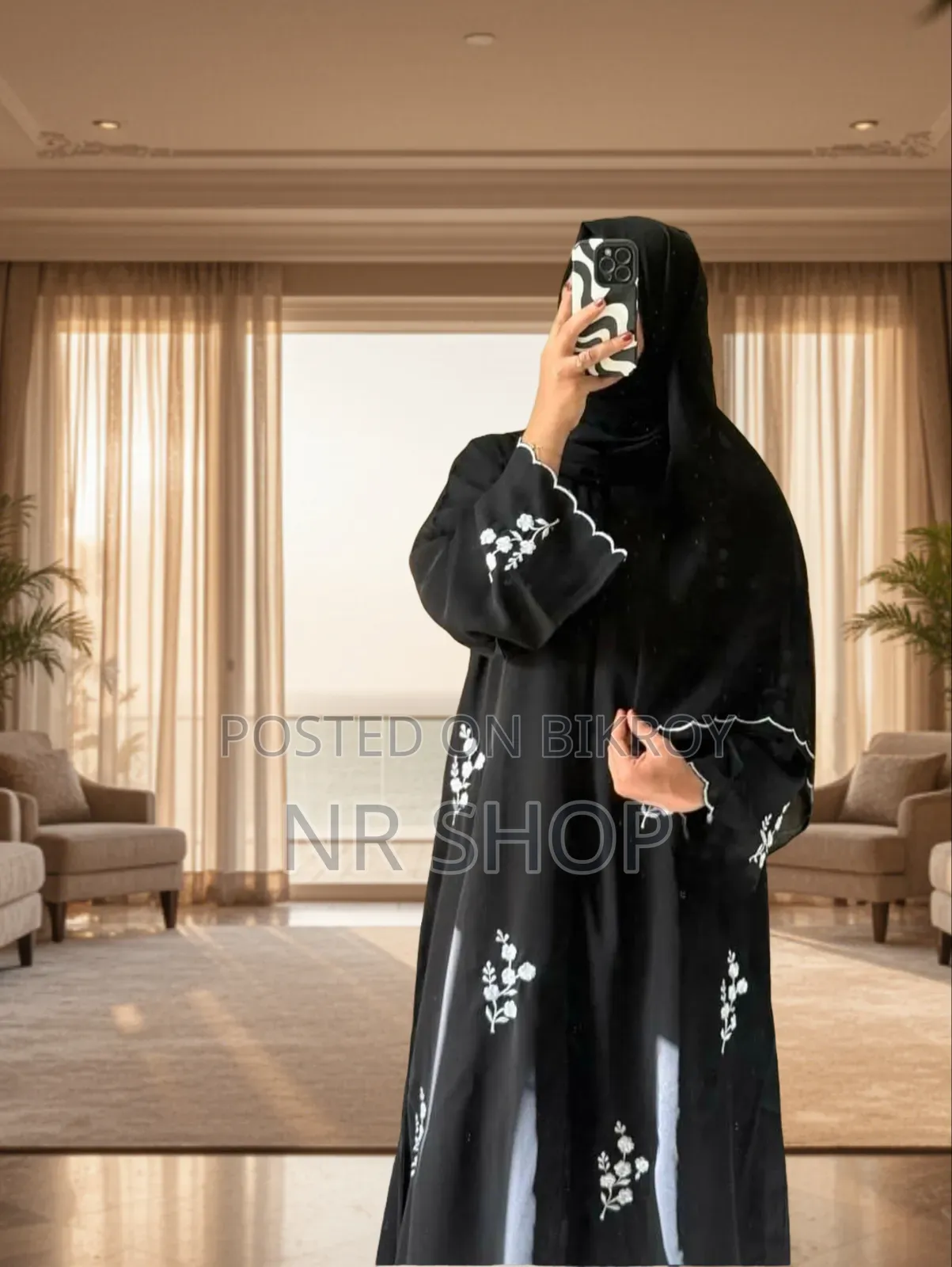 Premium Bali Burqa – With Embroidery Work and Hijab