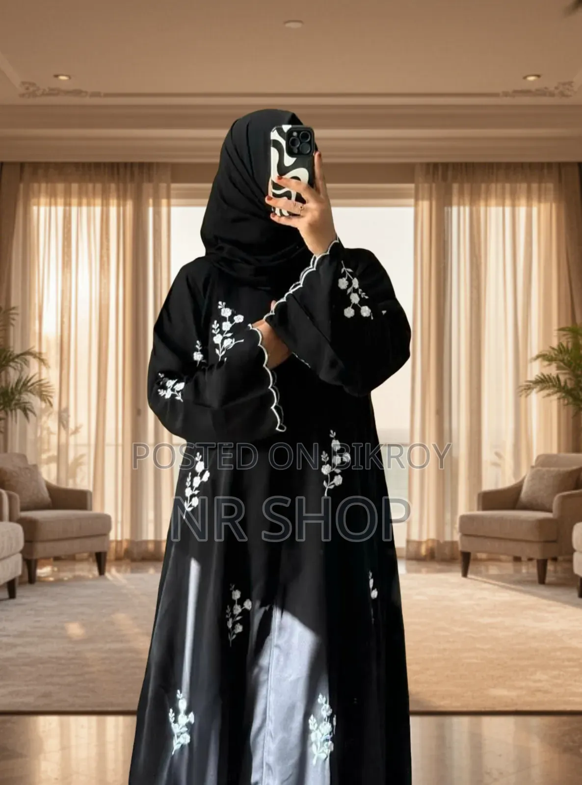 Premium Bali Burqa – With Embroidery Work and Hijab