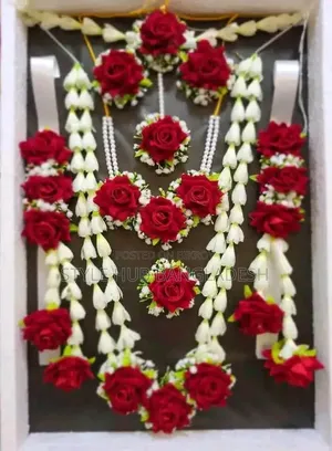 Bridal Floral Jewelry Set | Wedding Mehendi Flower Jewellery