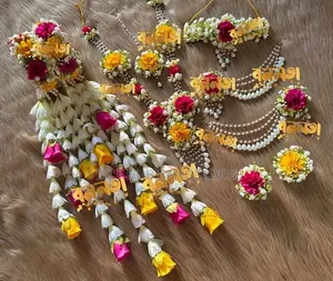 Bridal Floral Jewelry Set | Wedding Mehendi Flower Jewellery