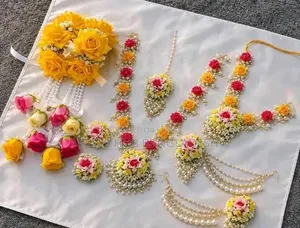 Bridal Floral Jewelry Set | Wedding Mehendi Flower Jewellery