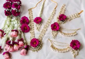Bridal Floral Jewelry Set | Wedding Mehendi Flower Jewellery