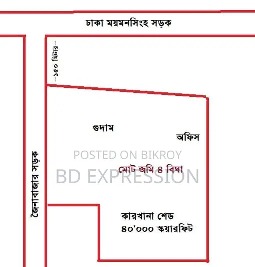 Commercial Land Sell With Garment Building