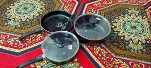 ৩ পিস নন-স্টিক কুকওয়্যার সেট (গ্লাস ঢাকনাসহ) – ভালো অবস্থায়