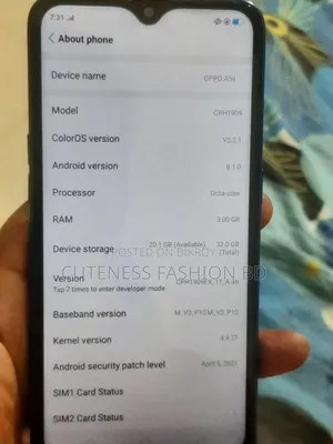 ওপ্পো এ৫এস (এএক্স৫এস) ৩২ জিবি ব্লু