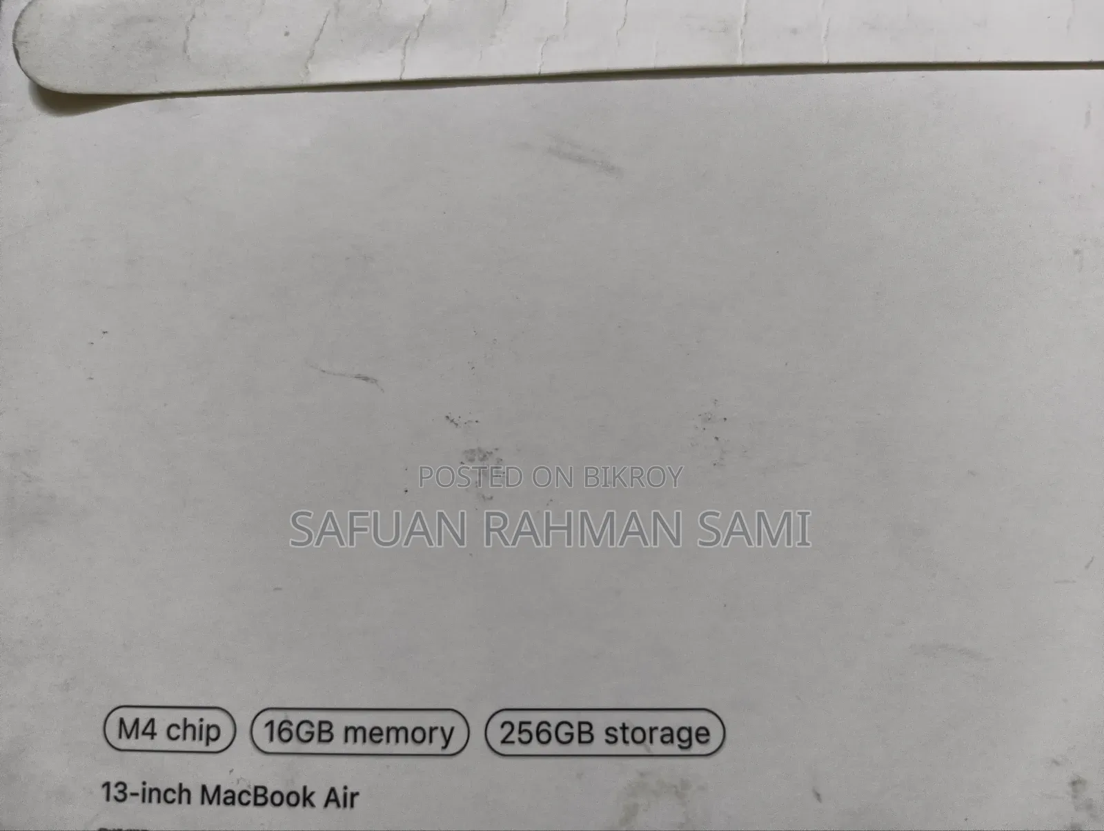 ল্যাপটপ অ্যাপল ম্যাকবুক এয়ার ২০২৫ এম৪ ১৬জিবি অ্যাপল এম৪ এসএসডি ২৫৬জিবি
