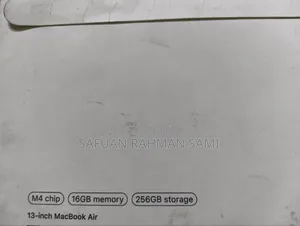 ল্যাপটপ অ্যাপল ম্যাকবুক এয়ার ২০২৫ এম৪ ১৬জিবি অ্যাপল এম৪ এসএসডি ২৫৬জিবি