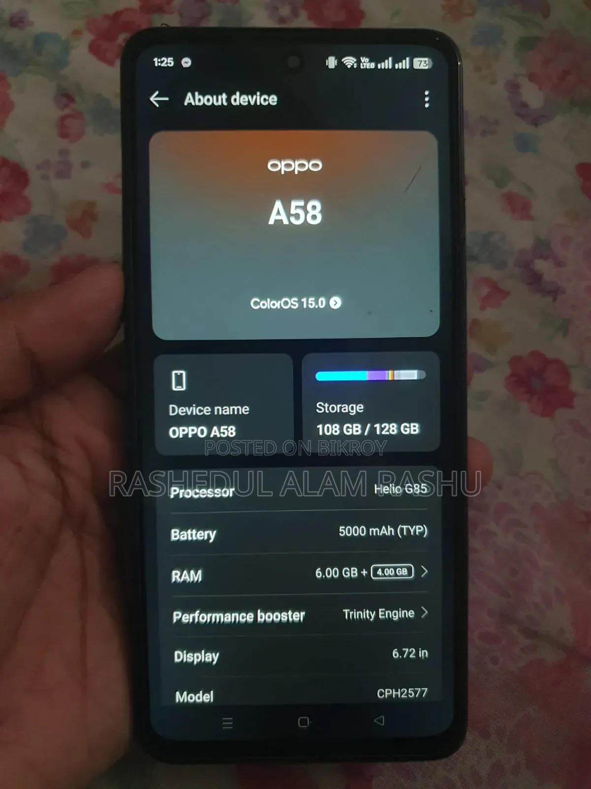 Oppo A58 128 GB Black