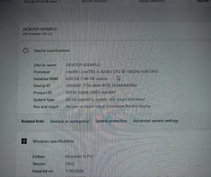Laptop HP ProBook 470 G5 8GB Intel Core I5 SSD 256GB