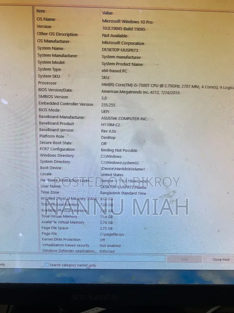 Desktop Computer 8GB Intel Core I5 SSD 256GB