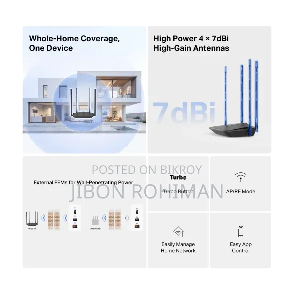 Mercusys MR39-HP 1200Mbps Dual Band Turbo WiFi 5 Router