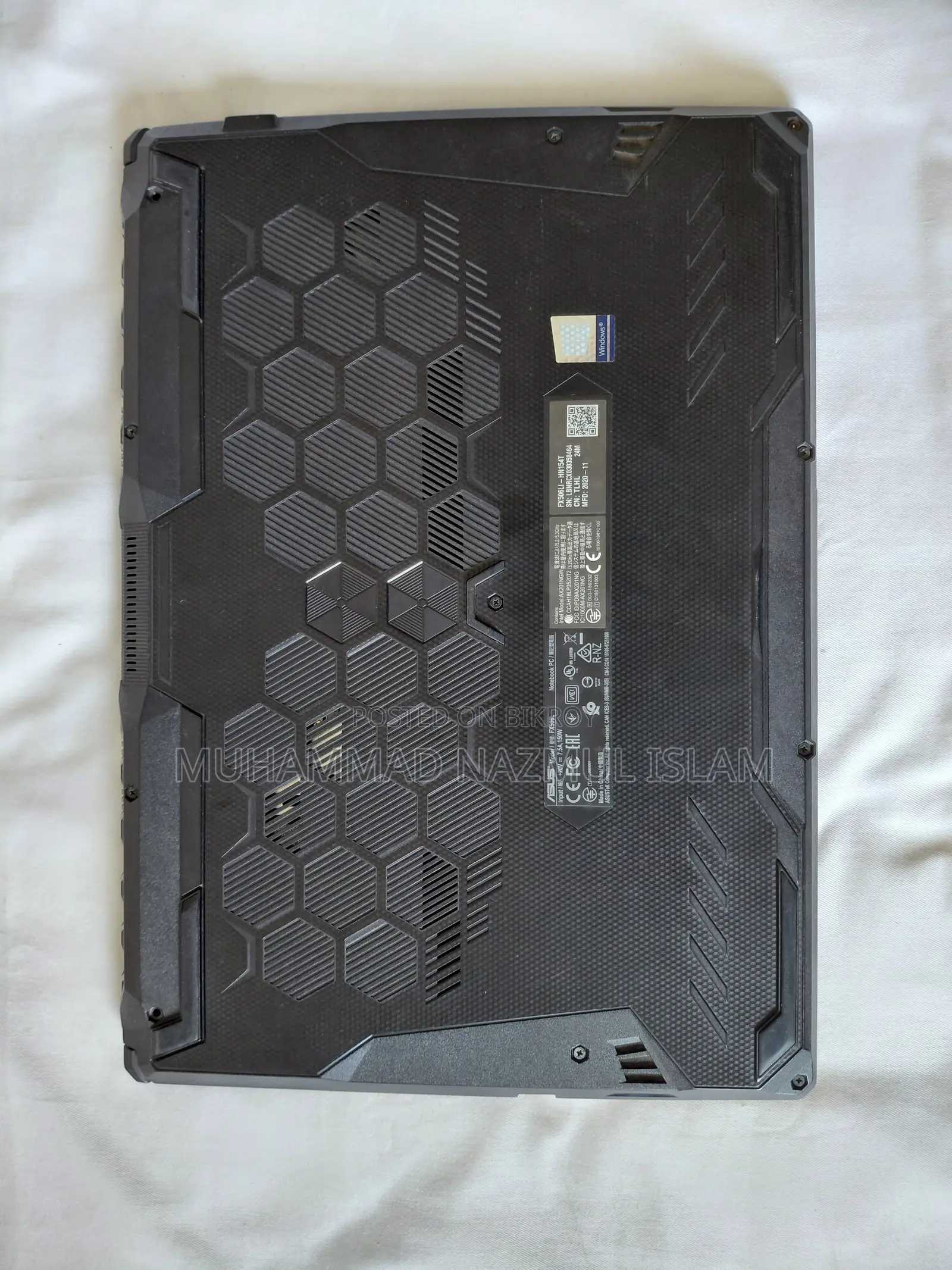 ল্যাপটপ ASUS TUF Gaming F15 16GB Intel Core I5 HDD+SSD 1T
