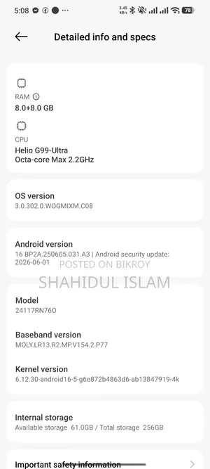 Xiaomi Redmi Note 14 4G 256 GB Black