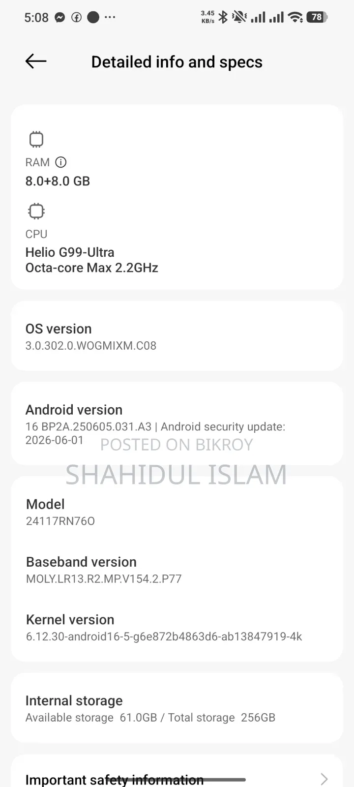 Xiaomi Redmi Note 14 4G 256 GB Black