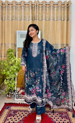 Premium Pakistani Inspired Stitched 3 Piece Lawn Dress for Women