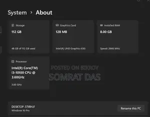 Desktop Computer 8GB Intel Core I3 HDD+SSD 128GB