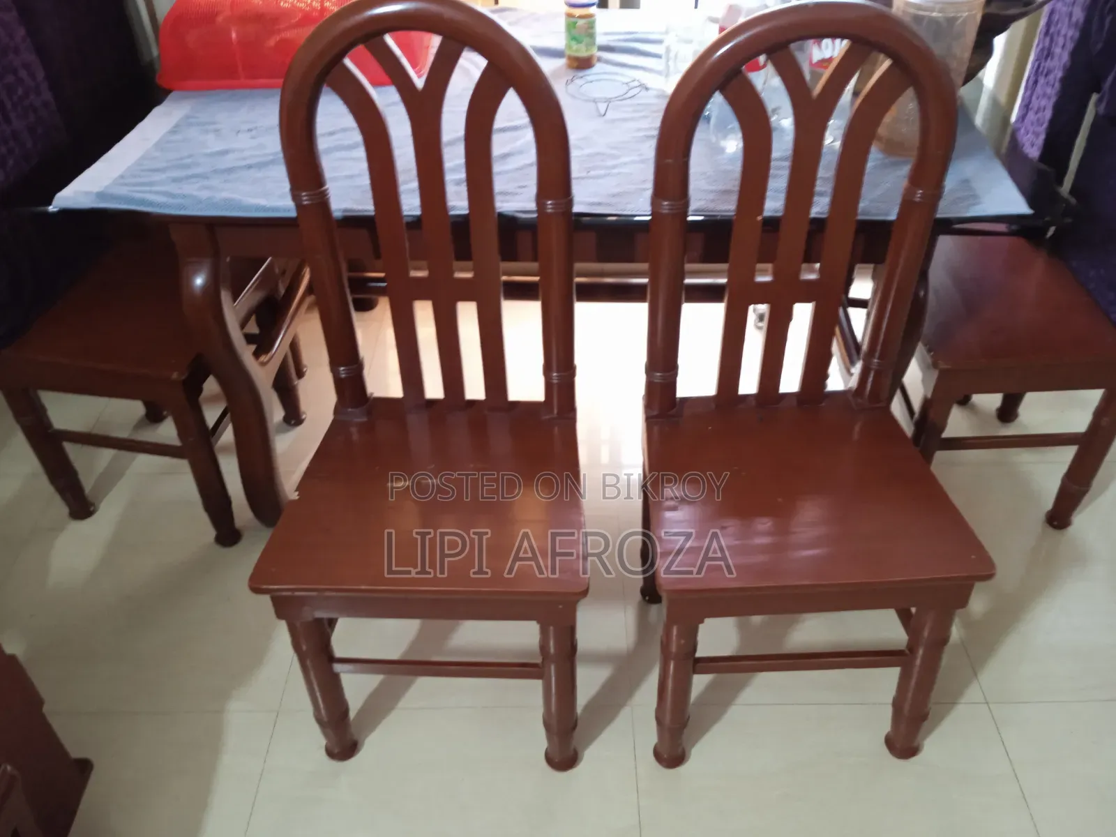6 Original Teak Wood Sofas and Mahogany Wood Chairs for Sale