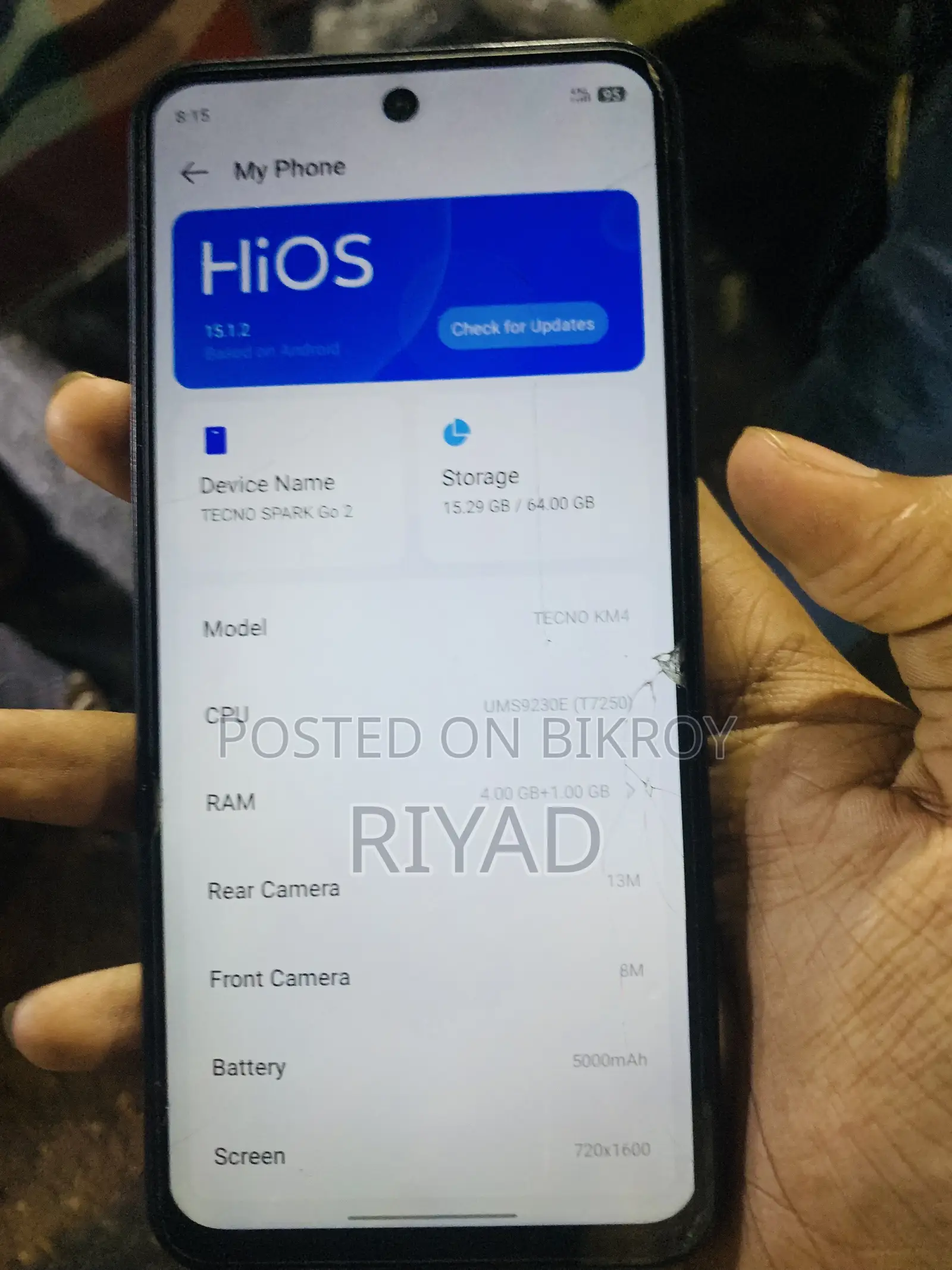 নতুন টেকনো স্পার্ক গো ৬৪ জিবি রূপালী