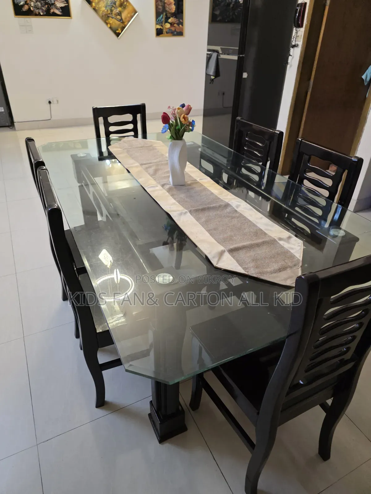 A table with six chairs
