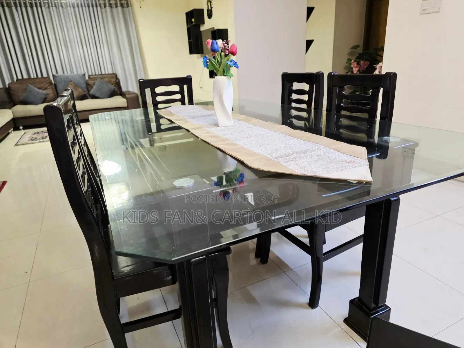 A table with six chairs
