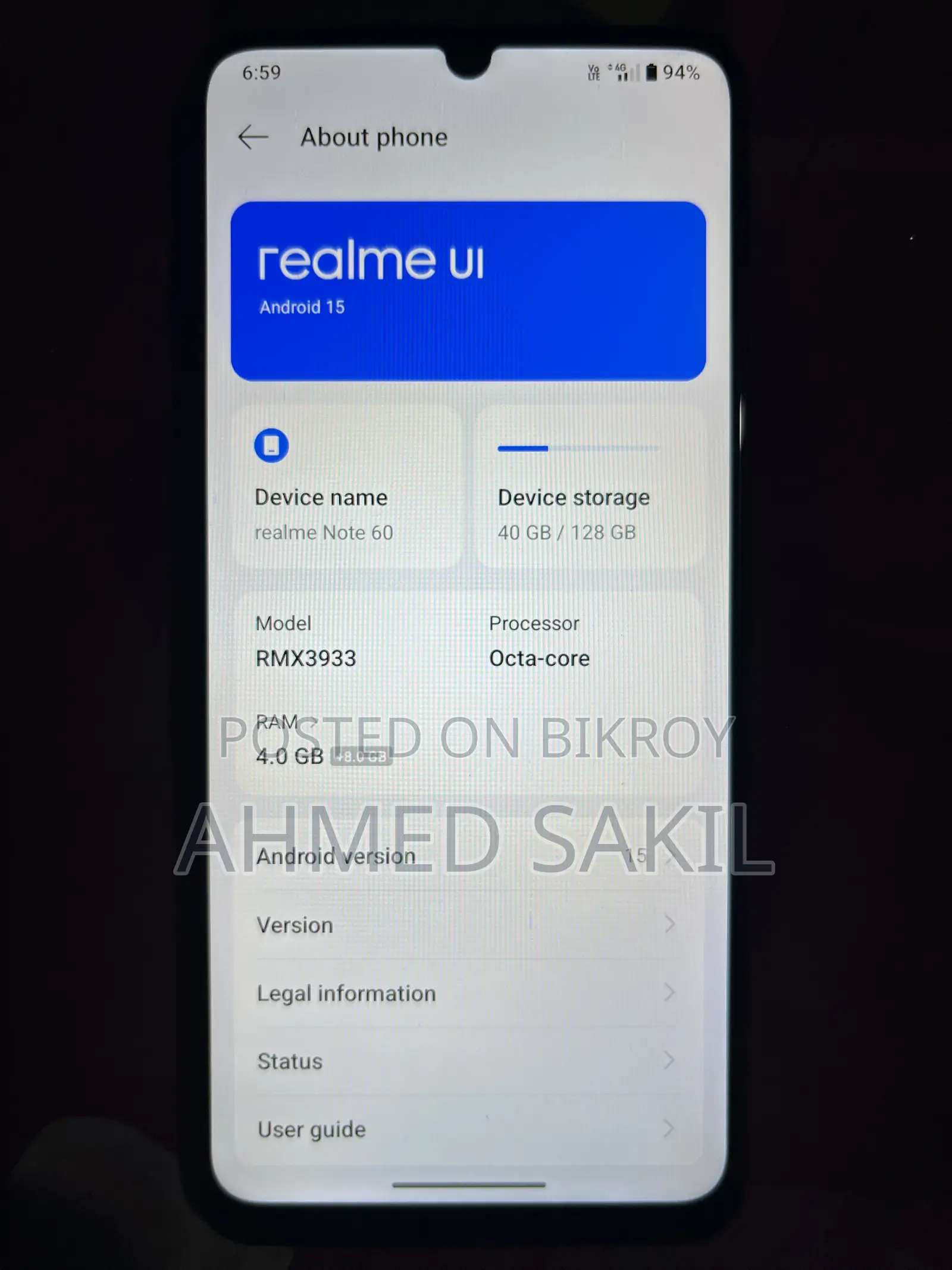 Realme Note 60 128 GB Black