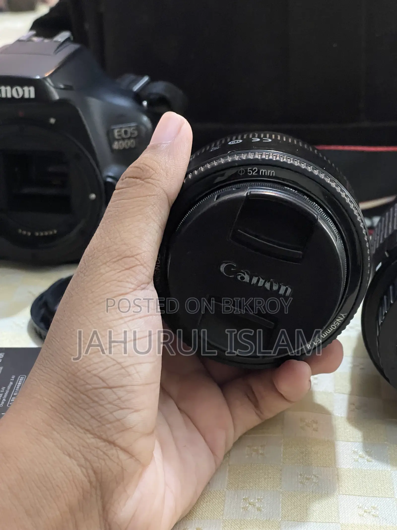 Canon 4000D Camera Box, 2 Lenses, Charger, Battery, and an SD Card