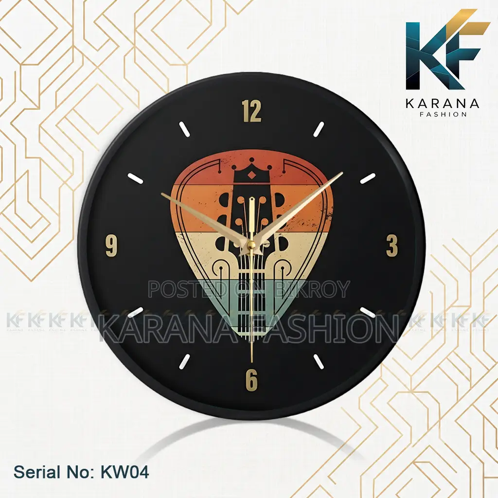 কারানা ফ্যাশন (KW04) ১২-ইঞ্চি ভিন্টেজ গিটার পিক ওয়াল ক্লক