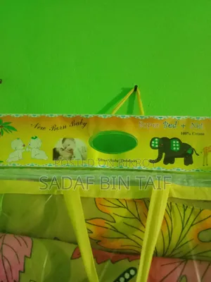 বেবি বাচ্চার বিছানা,নেট,কোল বালিশ,বালিশ।