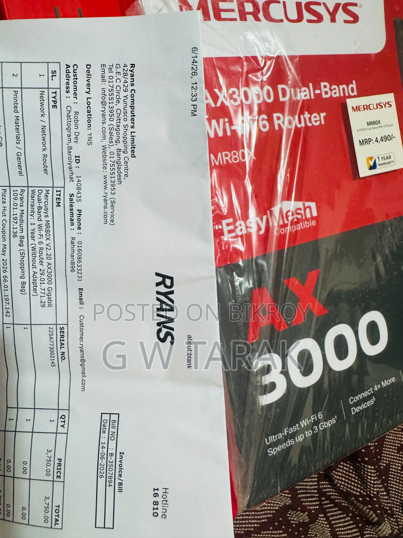 Mercusys MR80X AX3000 WiFi 6 Router - Like New Used for Two Months