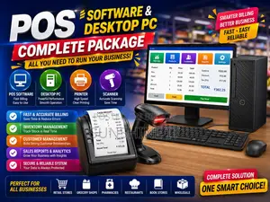 POS Software Desktop PC Printer Scanner Hardware Complete Package