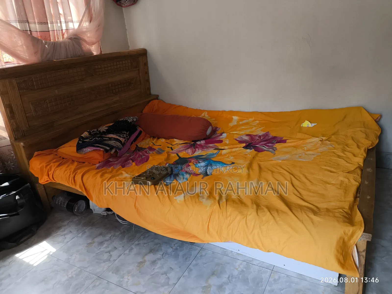 Double Size Wood Bed 5x7 Feet.