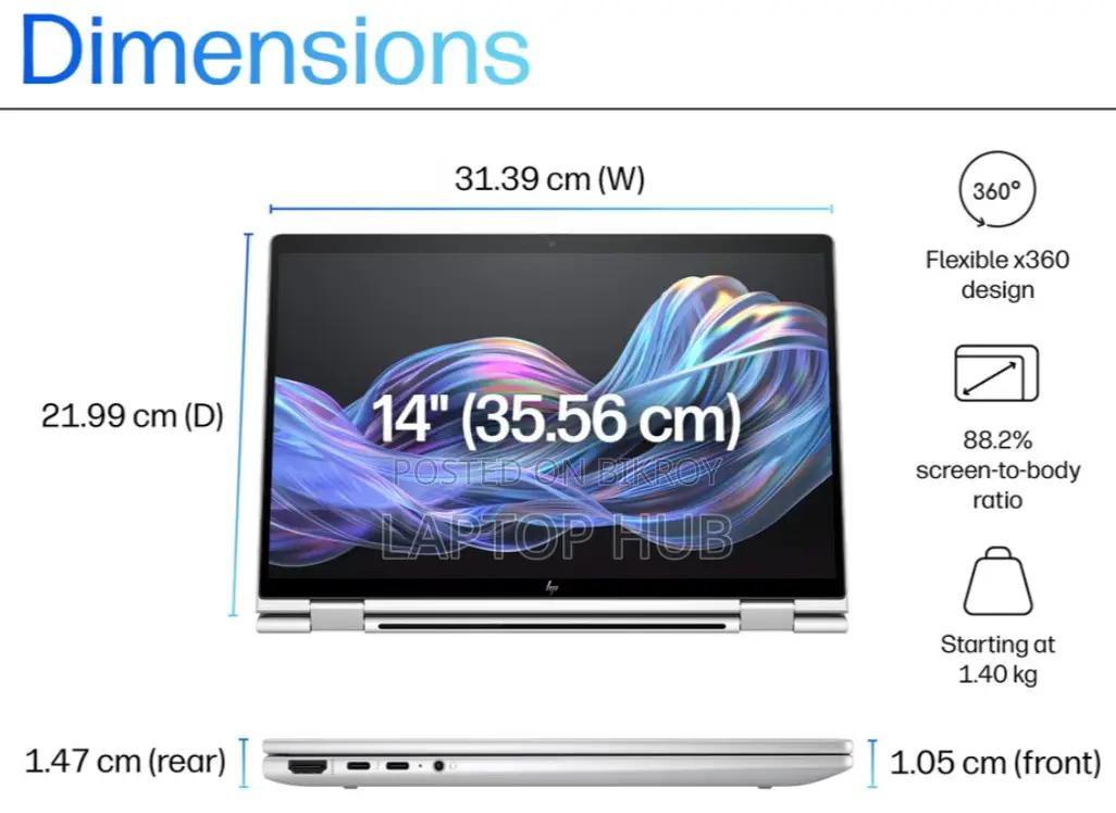 Laptop HP EliteBook X Flip G1i 32GB Intel Core Ultra 7 SSD 1T