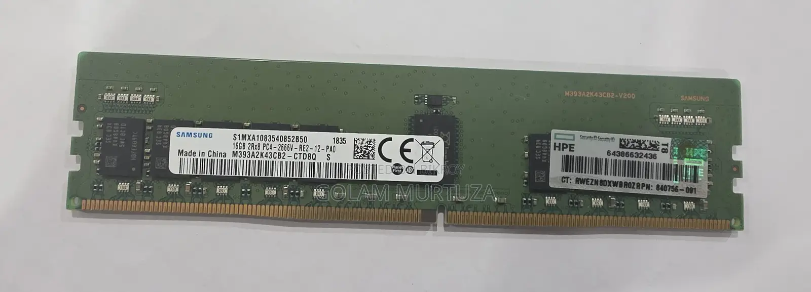 840756-091-Hpe 16GB Dual Rank X8 DDR4-2666MHz Smart Memory Module.
