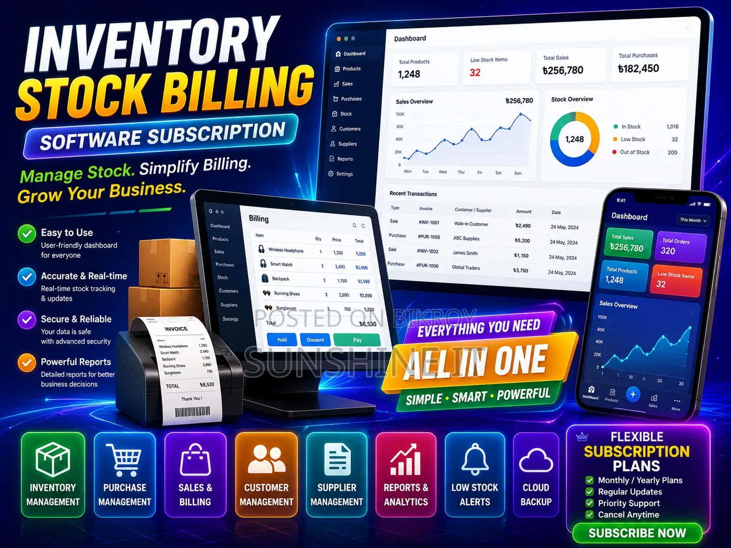 Inventory Stock Billing Software Subscription