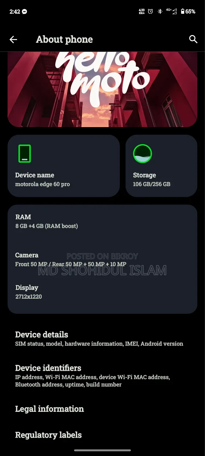 Motorola Edge 60 Pro 256 GB Blue